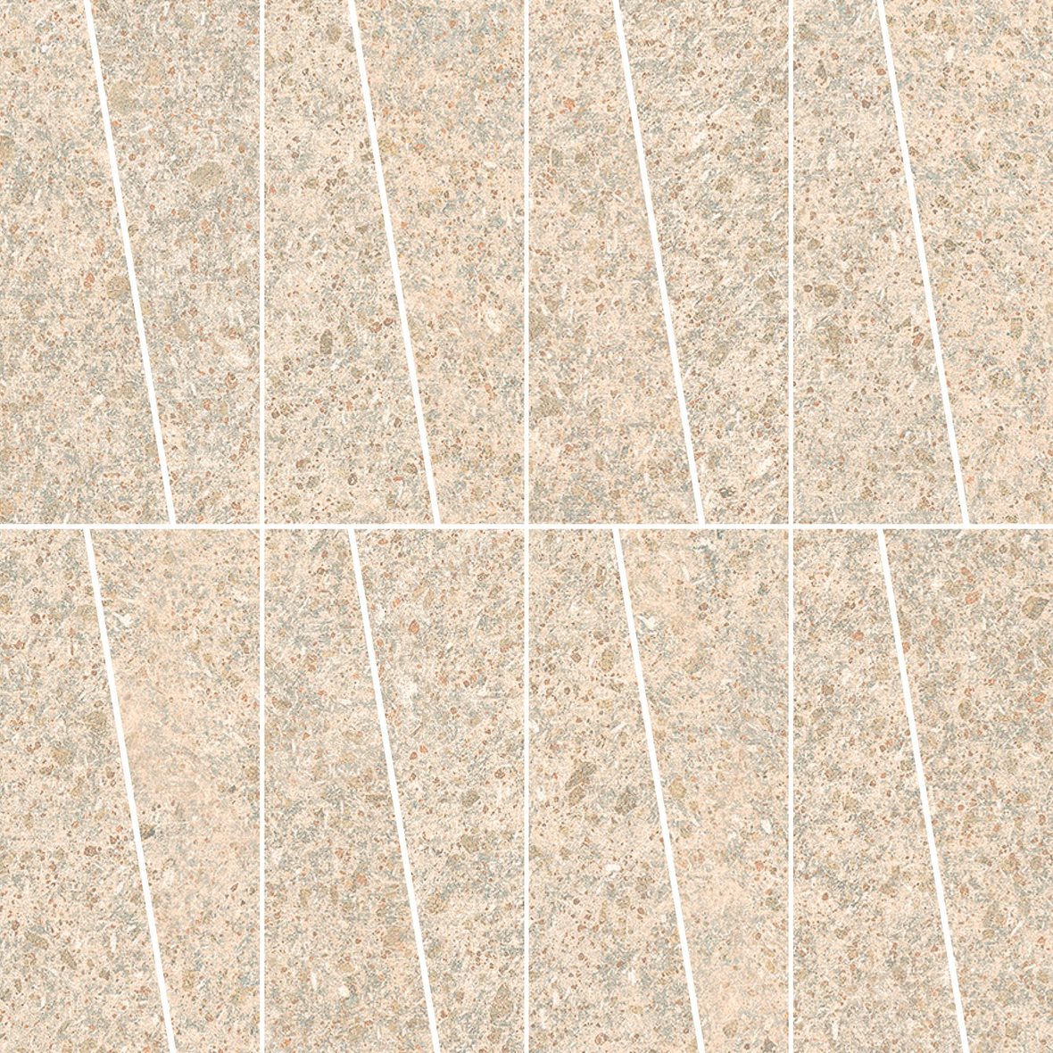 LPC Volcano Re60 Trapezi lasittamaton porcelanato mosaiikki seinälaatta lattialaatta 04 Sand tasapintainen silotettu matta vaalea beige kivi