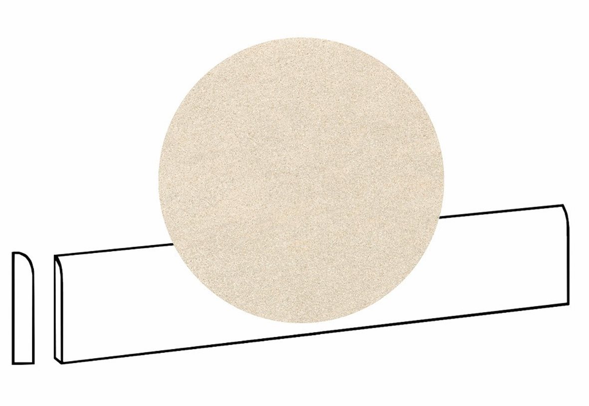 LPC Volcano Re60 lasittamaton jalkalista 7,2X60 04 Sand tasapintainen silotettu matta vaalea beige kivi