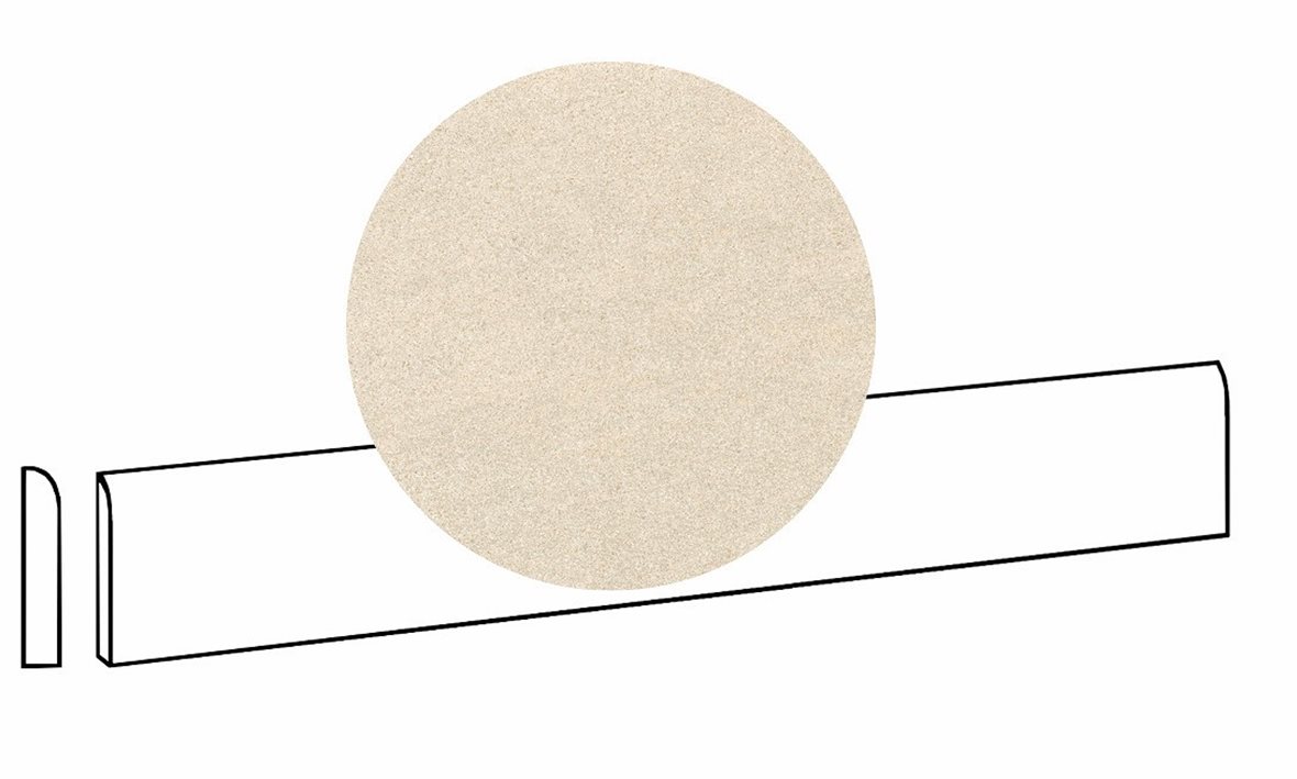 LPC Volcano Re60 lasittamaton jalkalista 7,2X80 04 Sand tasapintainen silotettu matta vaalea beige kivi