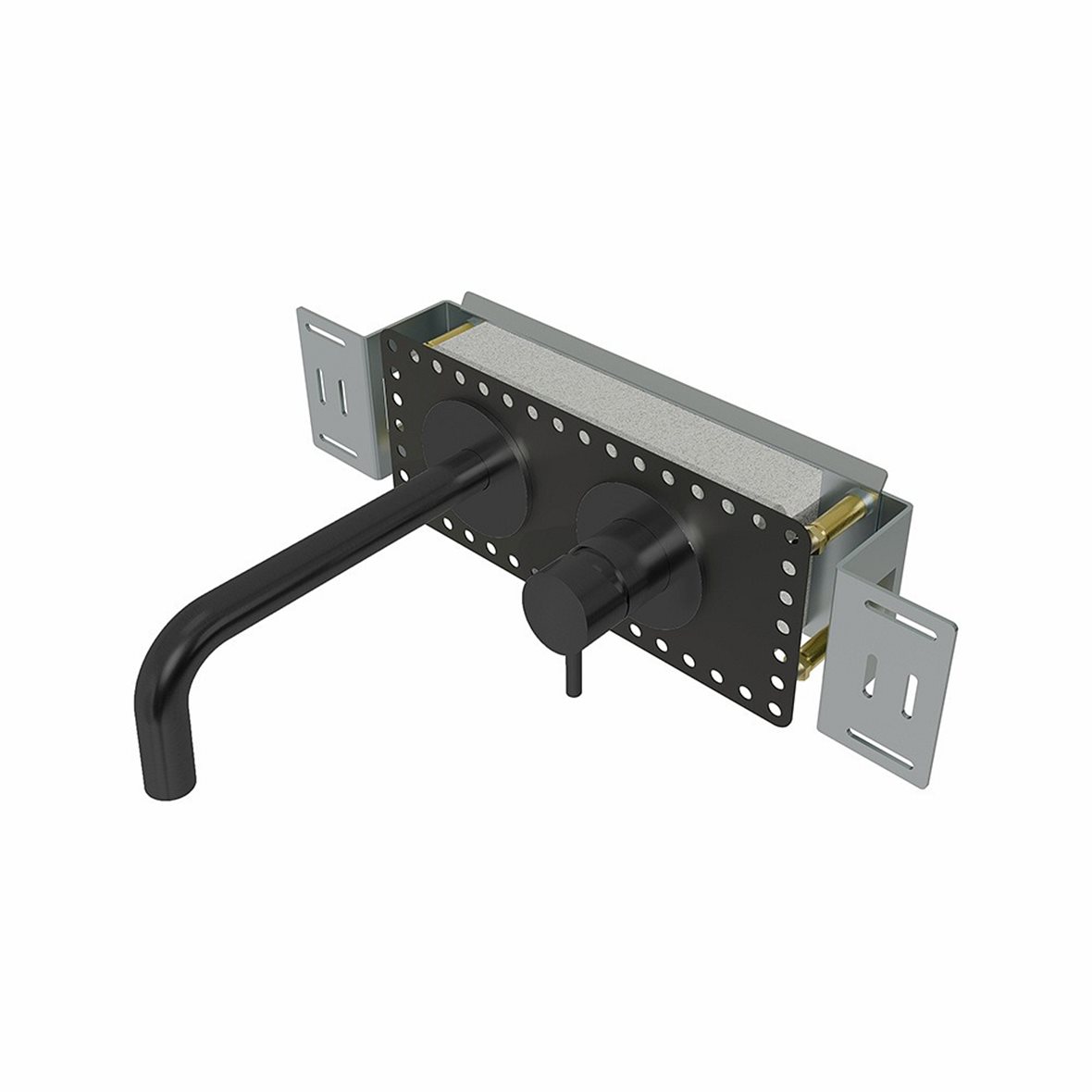 d line Qtoo piiloasennettava pesuallashana seinään 25 cm matta PVD musta