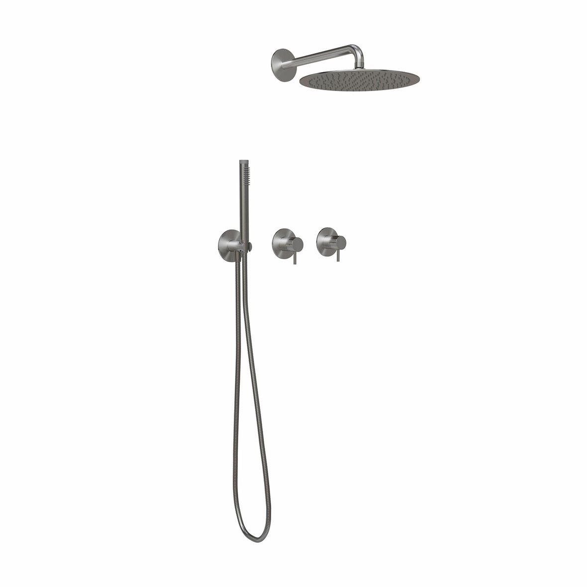 d line Qtoo piiloasennettava sadesuihkusetti matta ruostumaton teräs