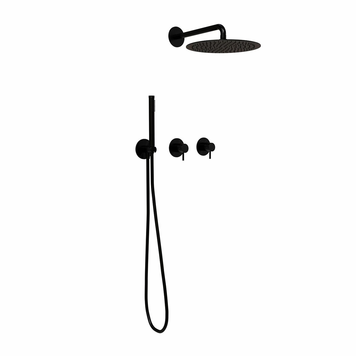 d line Qtoo piiloasennettava sadesuihkusetti haponkestävä ruostumaton teräs AISI 316 harjattu PVD musta