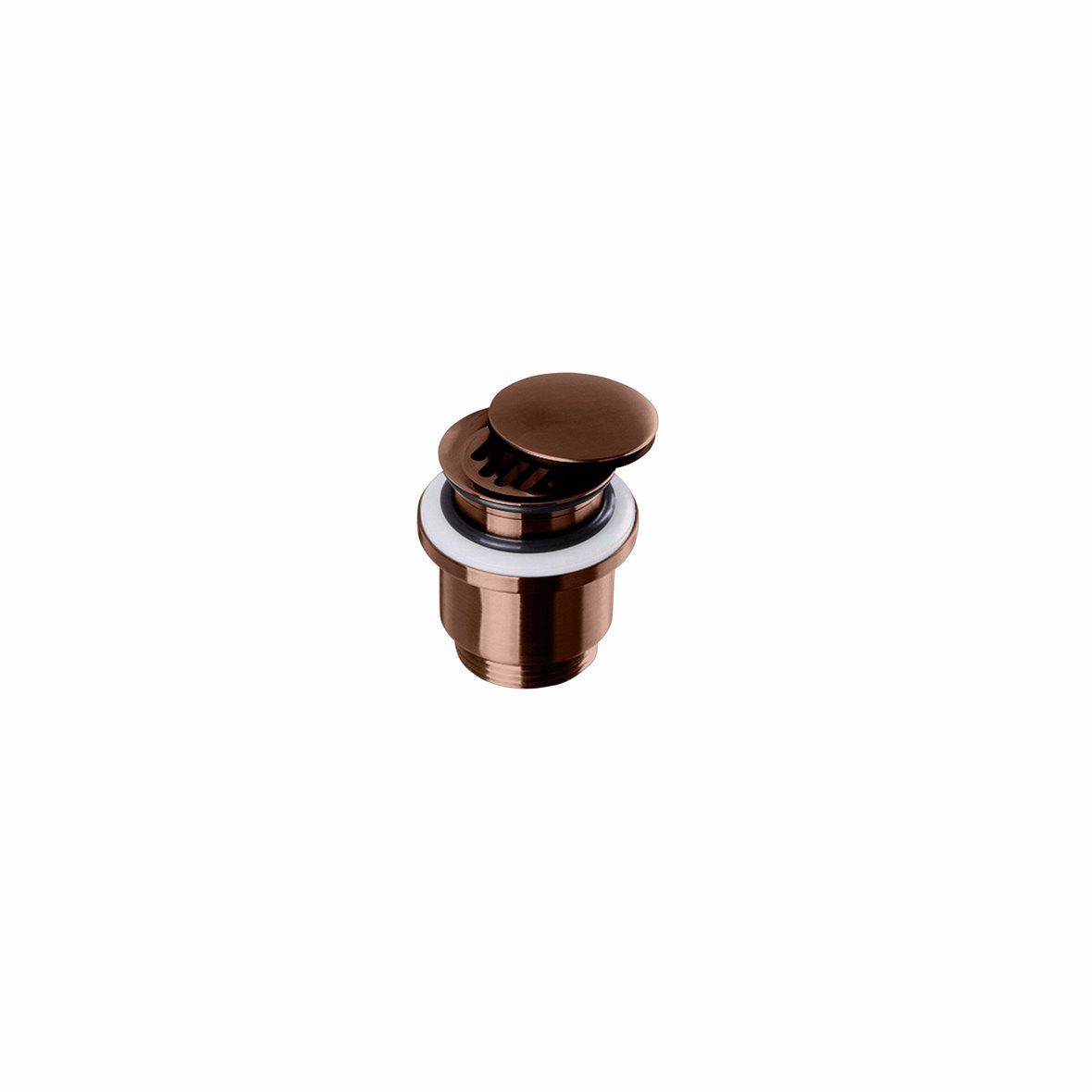 d Line Qtoo Hygiene+ pohjaventtiili irtokannella 6,2x6,8x6,2 cm haponkestävä RST AISI 316 harjattu PVD pronssi