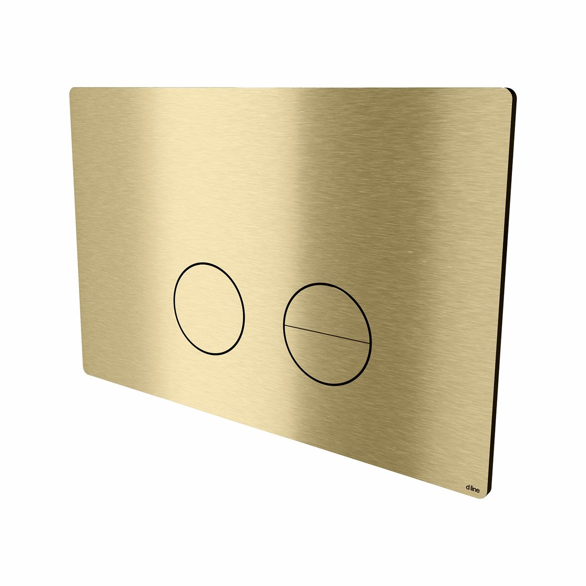 d line Qtoo seinä-WC huuhtelupainike 23,5x15,5x3,3 cm harjattu PVD messinki