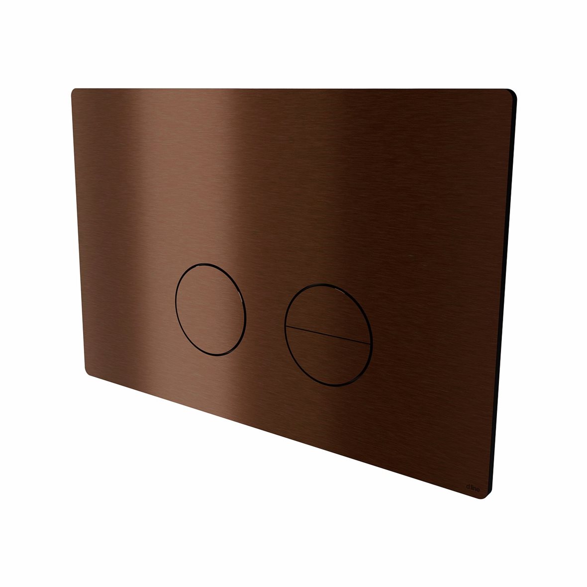 d line Qtoo seinä-WC huuhtelupainike 23,5x15,5x3,3 cm haponkestävä ruostumaton teräs AISI 316 harjattu PVD pronssi