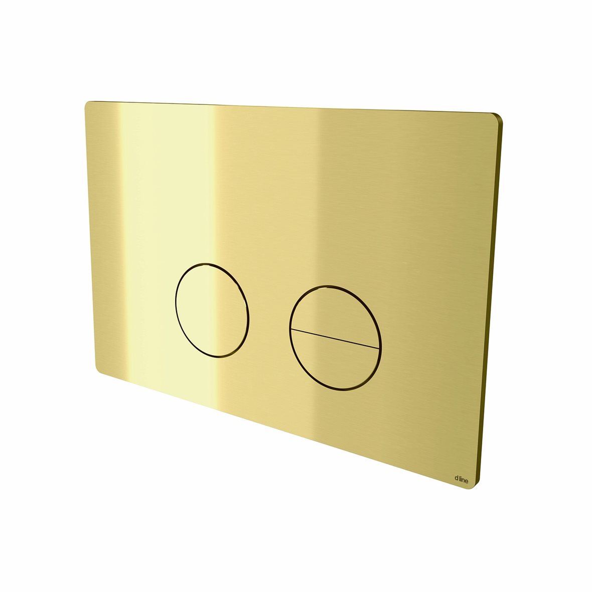 d line Qtoo seinä-WC huuhtelupainike 21,2x14,2x2,7 cm haponkestävä ruostumaton teräs AISI 316 kiillotettu PVD messinki