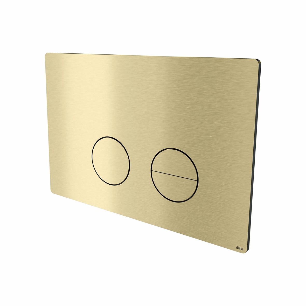 d line Qtoo seinä-WC huuhtelupainike 21,2x14,2x2,7 cm haponkestävä ruostumaton teräs AISI 316 harjattu PVD messinki