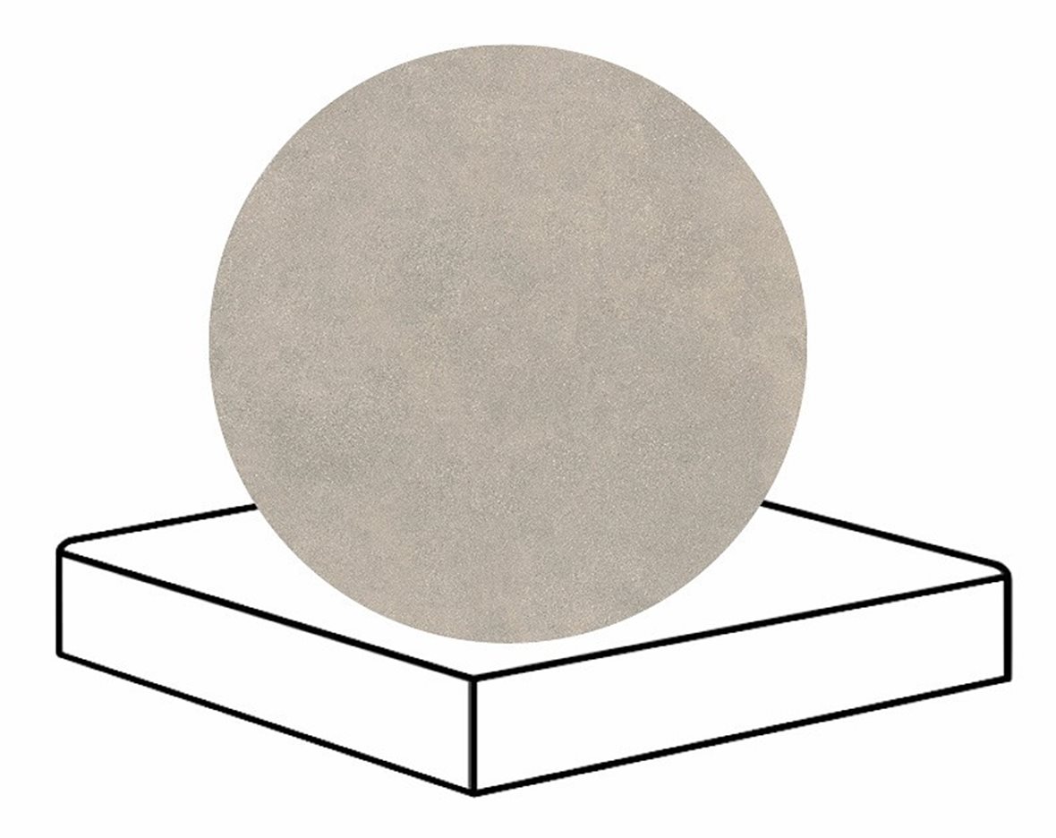 LPC Cemento Re60 lasittamaton porraslaatta reunalla kulmapala 33X33 03 Greige tasapintainen matta beige betoni