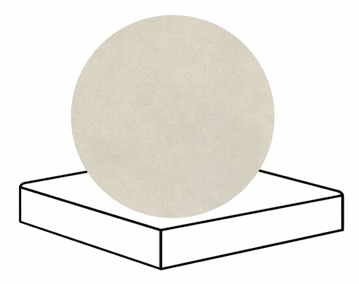 LPC Cemento Re60 lasittamaton porraslaatta reunalla kulmapala 33X33 01 Powder tasapintainen matta valkoinen betoni