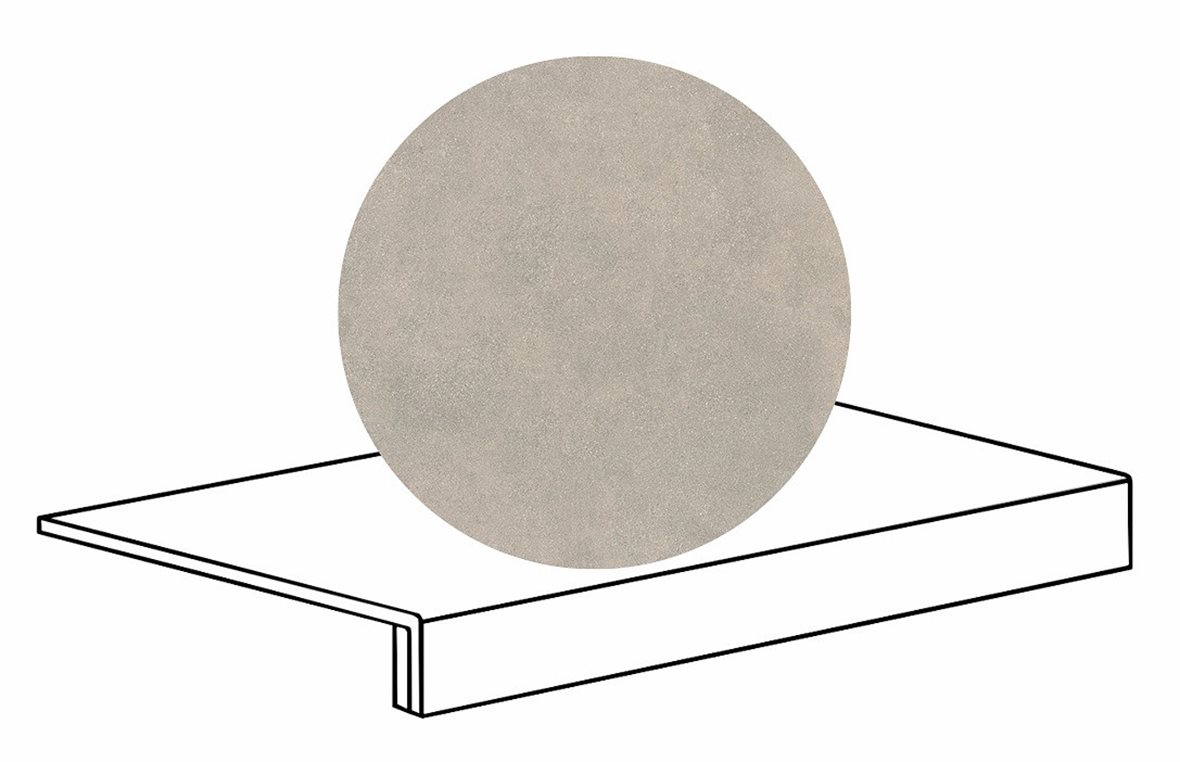 LPC Cemento Re60 lasittamaton porraslaatta reunalla 33X60 03 Greige tasapintainen matta beige betoni