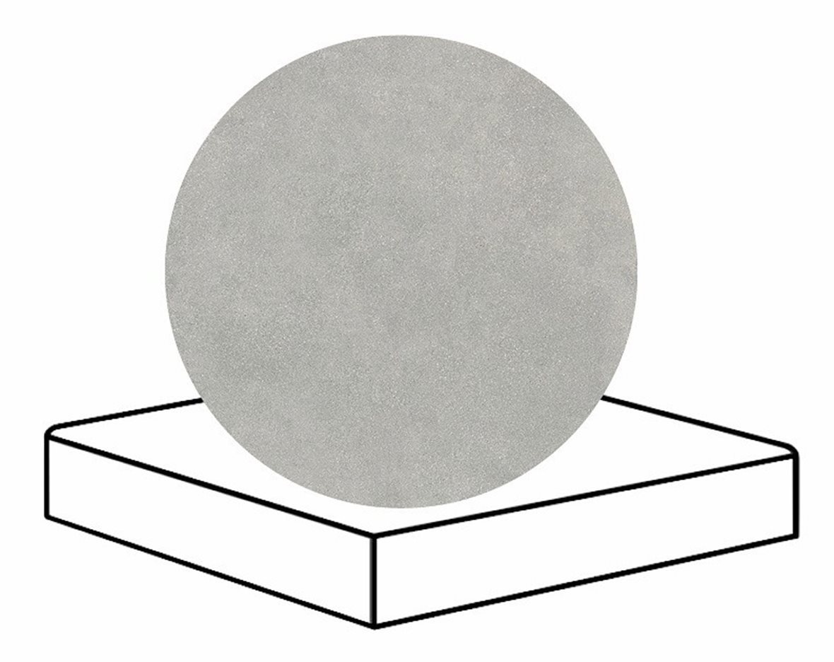 LPC Cemento Re60 lasittamaton porraslaatta reunalla kulmapala 33X33 04 Silver tasapintainen matta harmaa betoni