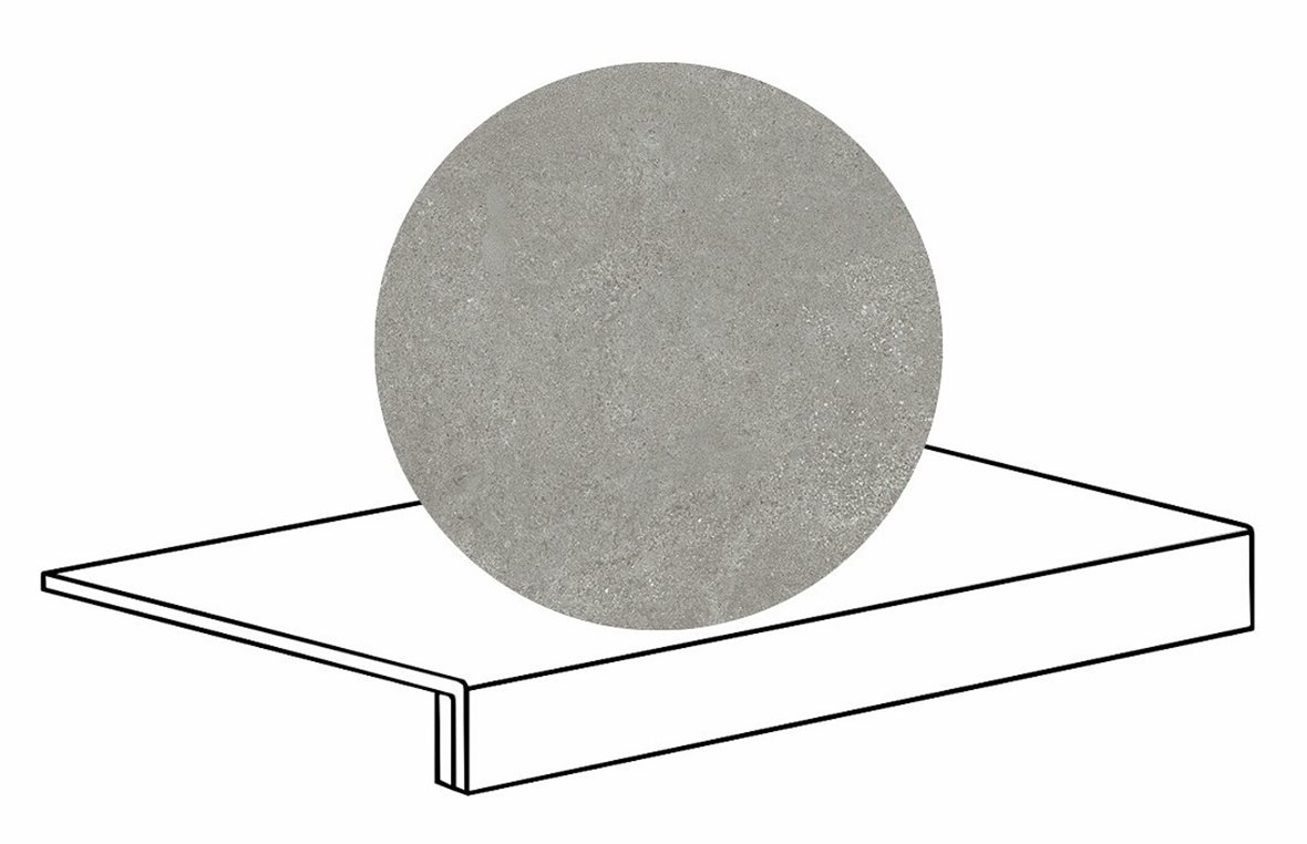 LPC Geo Re60 lasittamaton porraslaatta reunalla B 33X60 04 Smoke tasapintainen matta keskitumma harmaa kivi