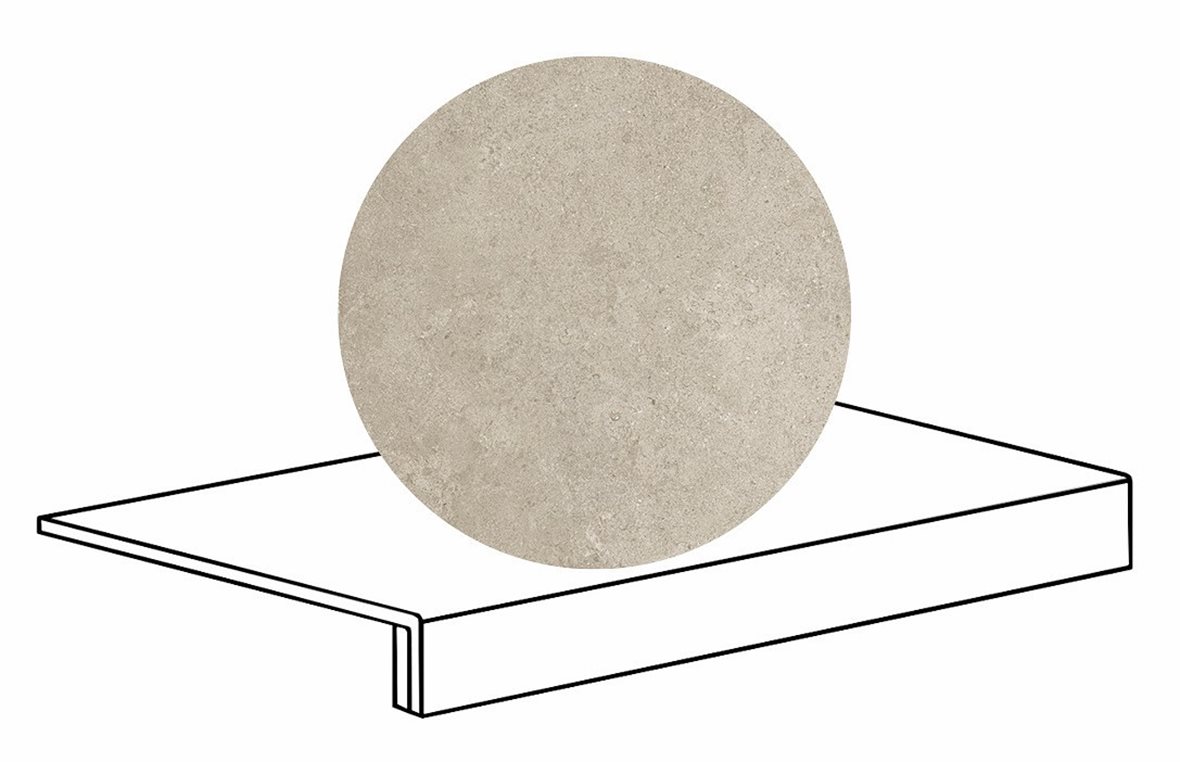 LPC Geo Re60 lasittamaton porraslaatta reunalla B 33X60 02 Powder tasapintainen matta keskitumma beige kivi