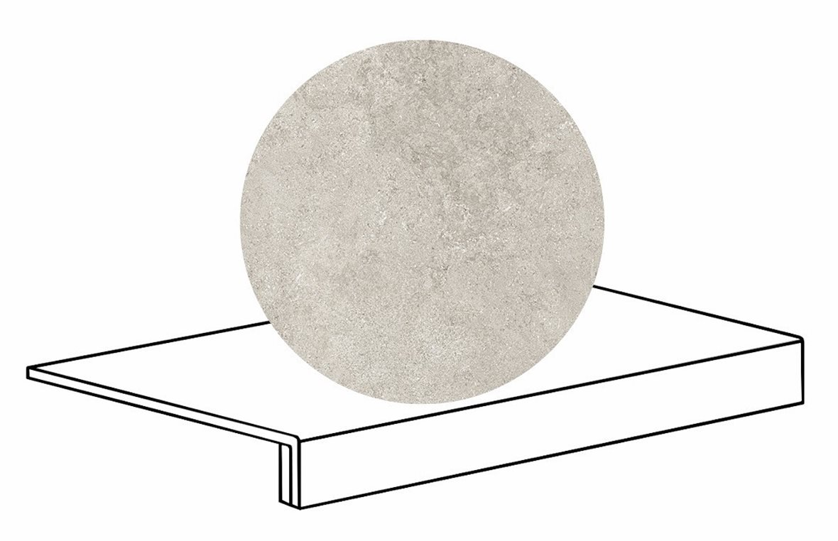 LPC Geo Re60 lasittamaton porraslaatta reunalla B 33X60 01 Sugar tasapintainen matta vaalea valkoinen kivi