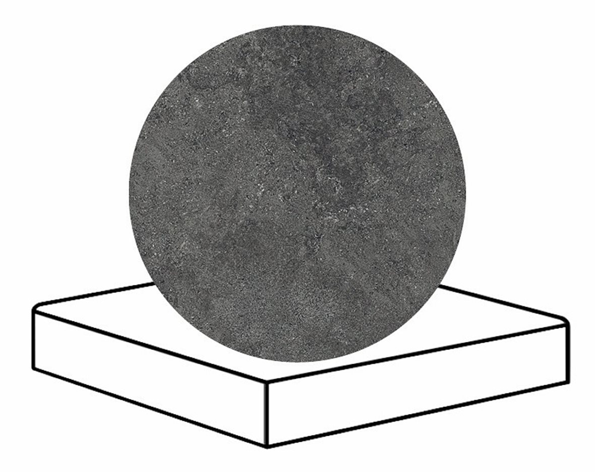 LPC Geo Re60 lasittamaton porraslaatta angolo B 33X33 05 Pepper tasapintainen matta tumma musta kivi