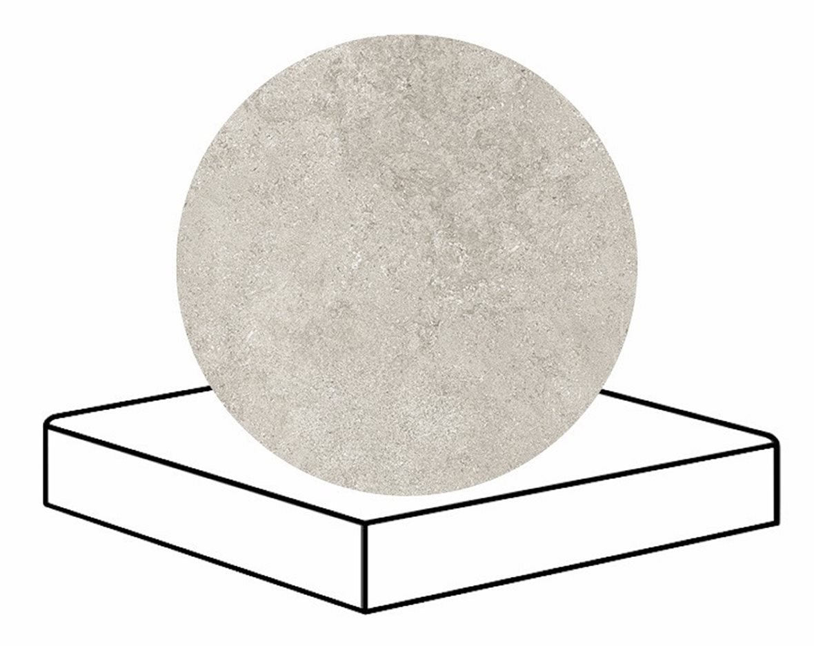 LPC Geo Re60 lasittamaton porraslaatta angolo B 33X33 01 Sugar tasapintainen matta vaalea valkoinen kivi