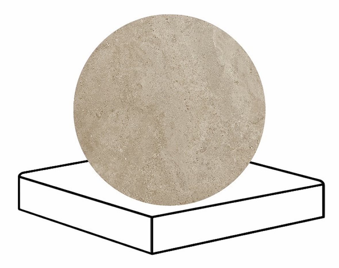 LPC Geo Re60 lasittamaton porraslaatta angolo B 33X33 03 Sand tasapintainen matta keskitumma ruskea kivi