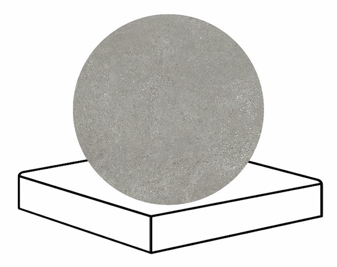 LPC Geo Re60 lasittamaton porraslaatta angolo B 33X33 04 Smoke tasapintainen matta keskitumma harmaa kivi