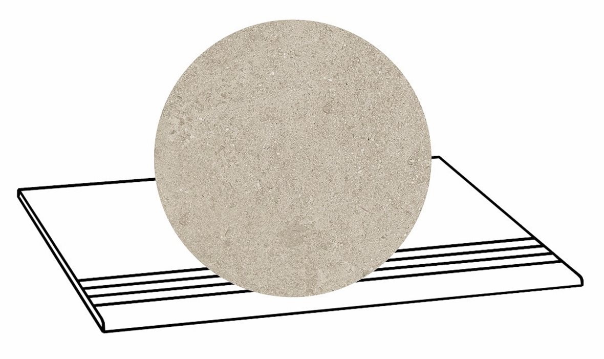 LPC Geo Re60 lasittamaton porraslaatta liukuesteuralla 30X60 02 Powder tasapintainen matta keskitumma beige kivi