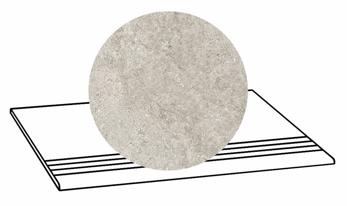 LPC Geo Re60 lasittamaton porraslaatta liukuesteuralla 30X60 01 Sugar tasapintainen matta vaalea valkoinen kivi