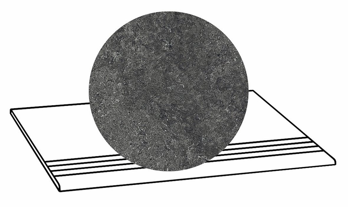 LPC Geo Re60 lasittamaton porraslaatta liukuesteuralla 30X60 05 Pepper tasapintainen matta tumma musta kivi