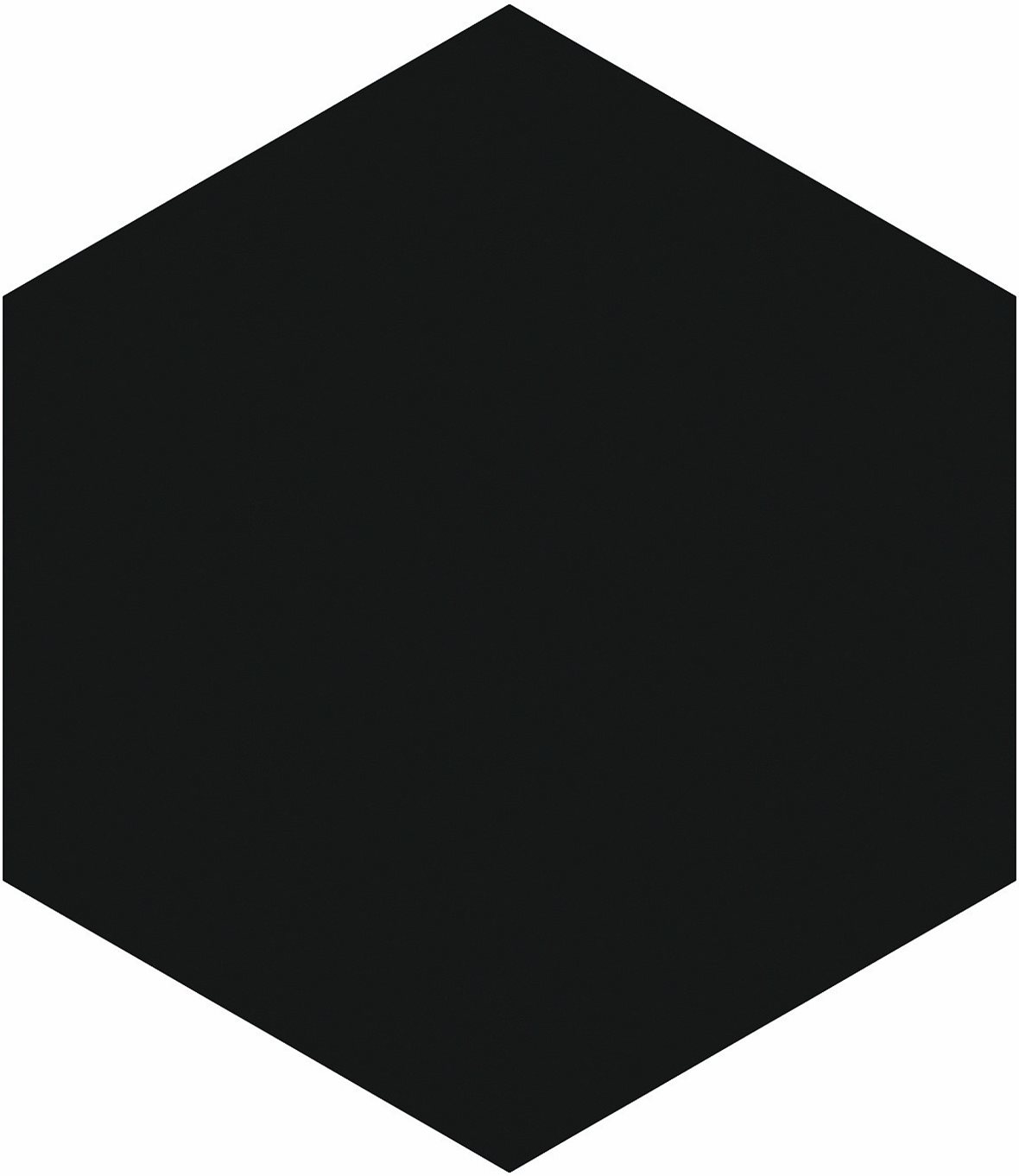 LPC P21 lasittamaton porcelanato seinälaatta lattialaatta ulkolaatta 9,7x11,2 Uni Preto PGHK408 tasapintainen matta 6-kulmainen tumma musta yksivärine
