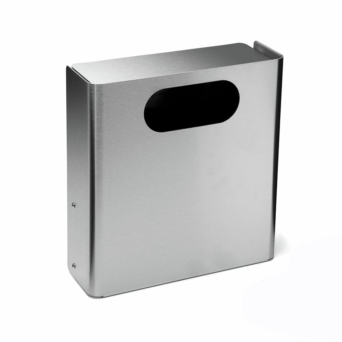 d line Knud Holscher pieni roskakori seinään 28,5x30x12,3 cm haponkestävä ruostumaton teräs AISI 316 harjattu