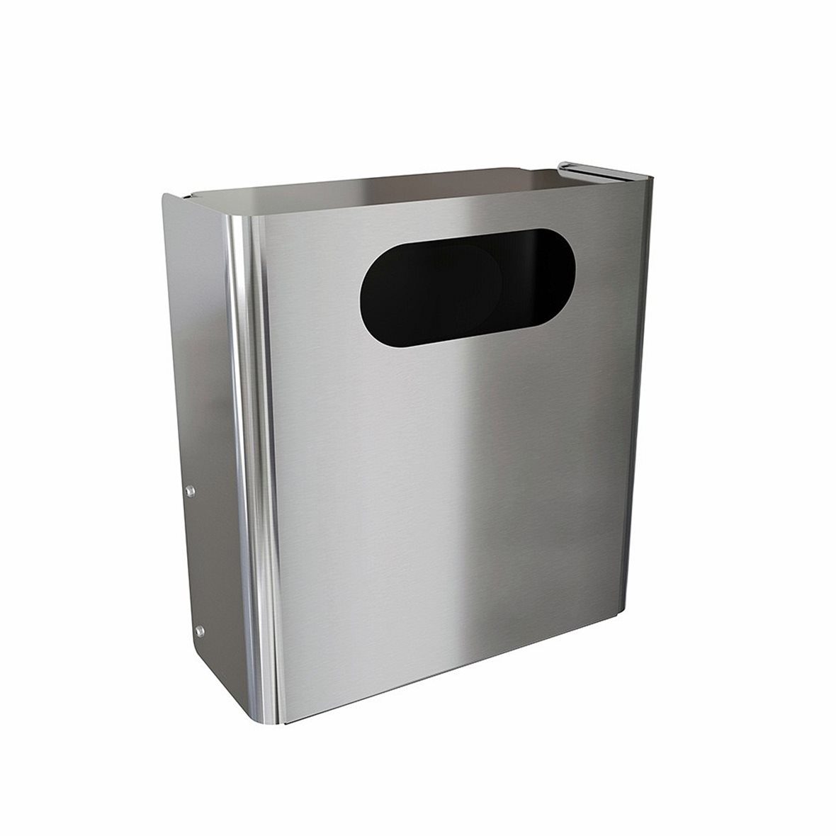 d line Knud Holscher pieni roskakori seinään 28,5x30x12,3 cm kiillotettu ruostumaton teräs