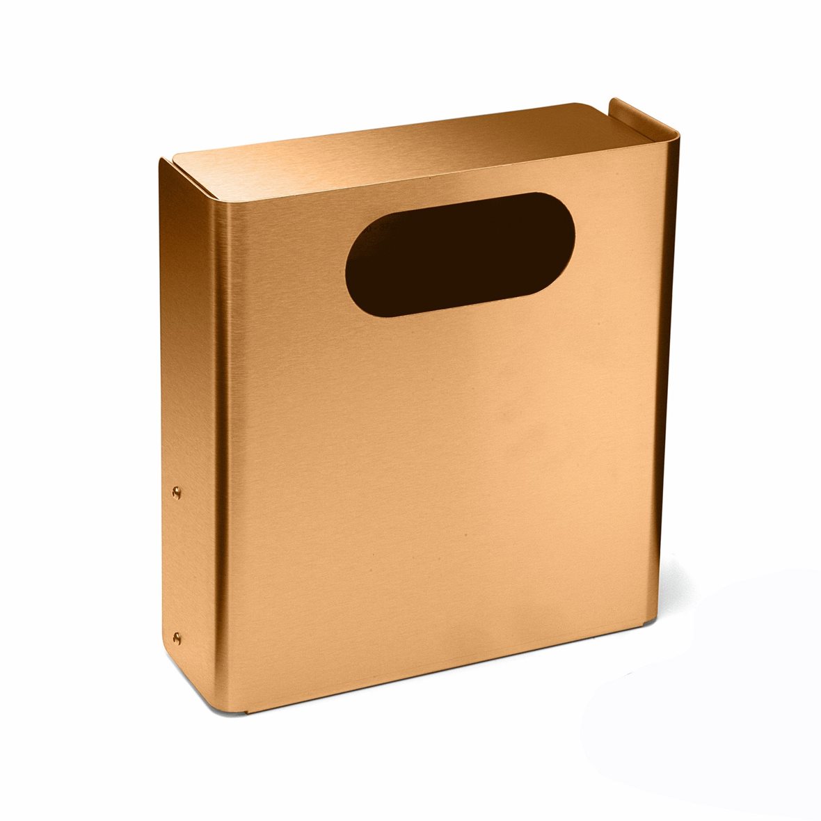 d line Knud Holscher pieni roskakori seinään 28,5x30x12,3 cm matta PVD kupari