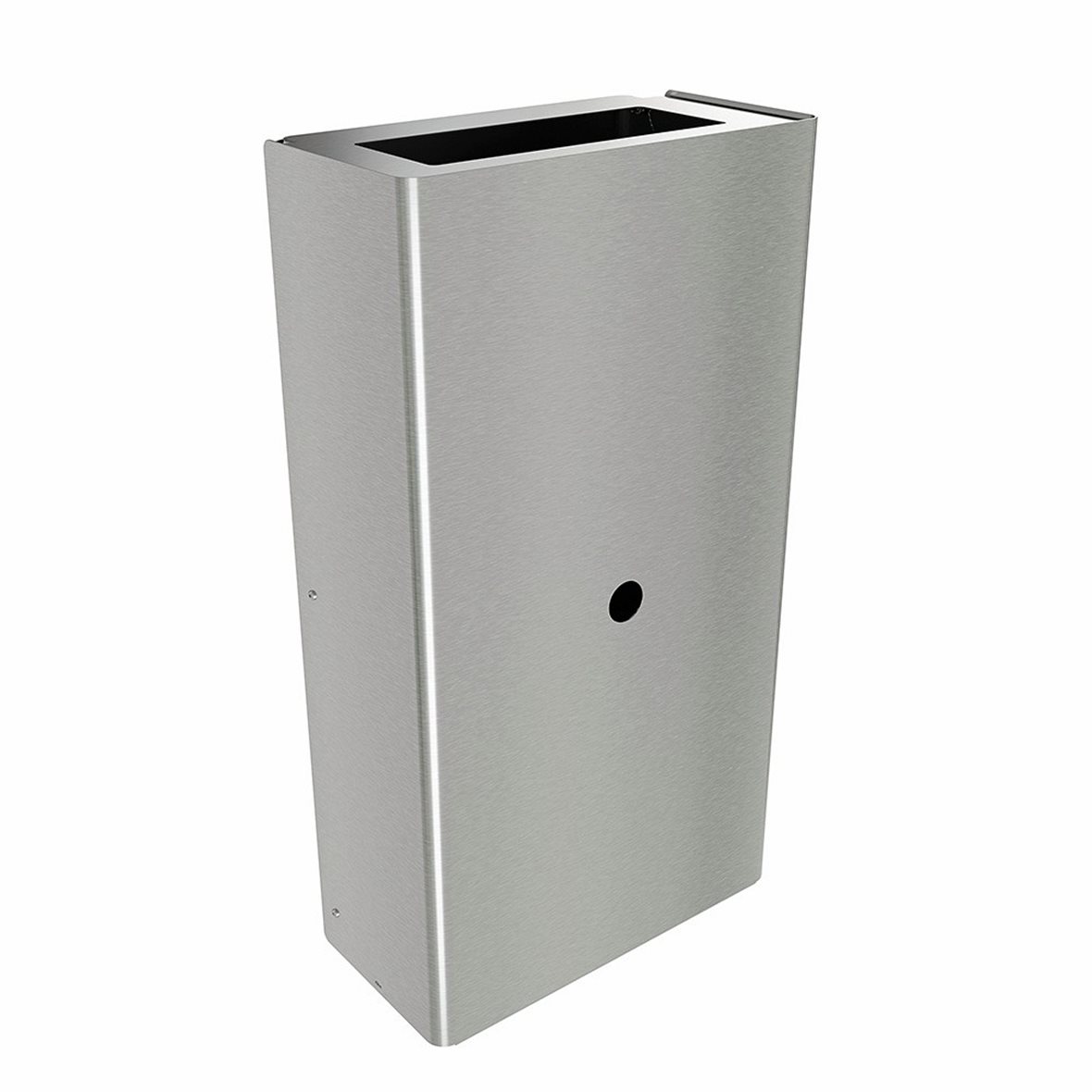 d line Knud Holscher suuri roskakori seinään 35,4x65x21 cm matta ruostumaton teräs