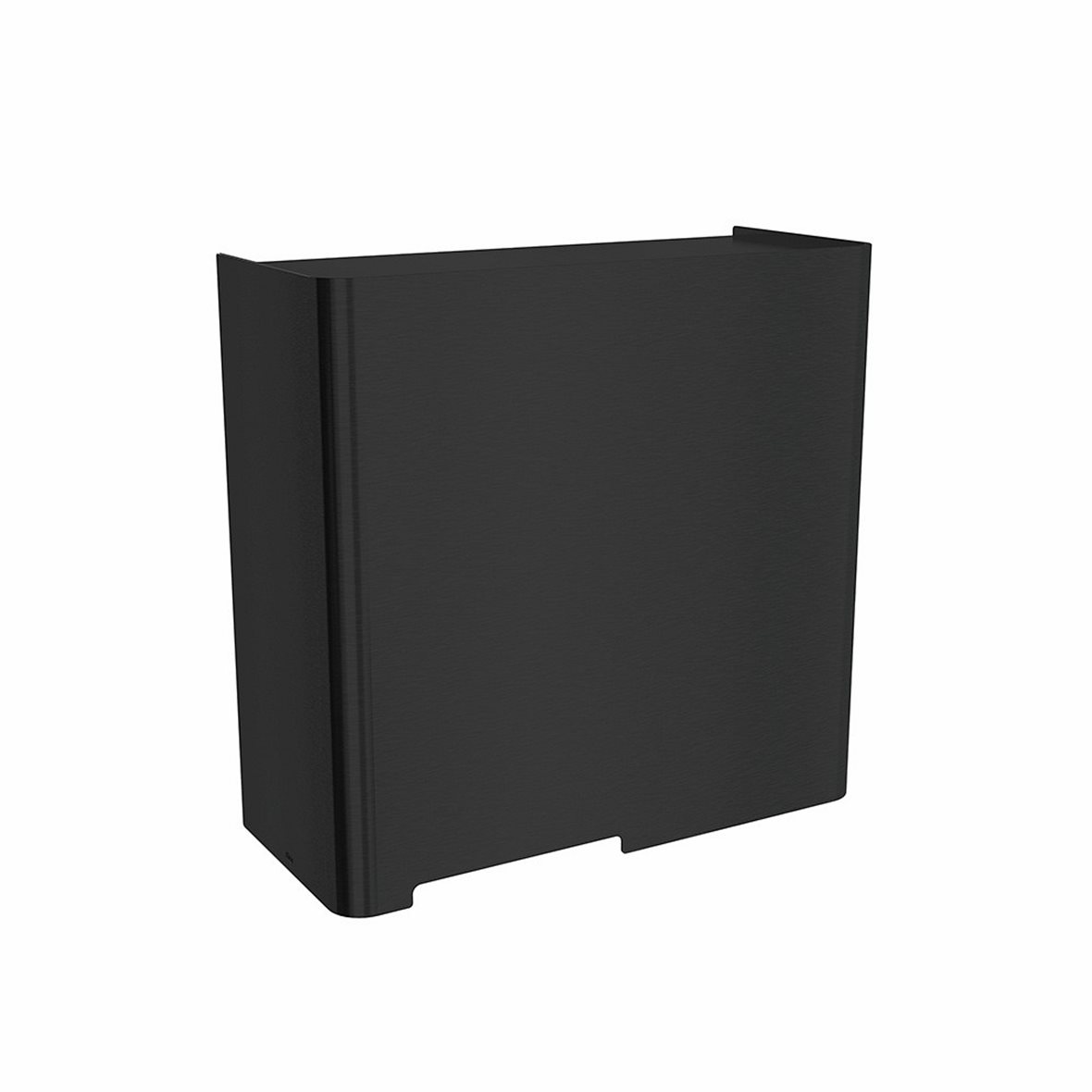 d line Knud Holscher käsienkuivain seinään 28,5x27,7x12,7 haponkestävä ruostumaton teräs AISI 316 harjattu PVD musta