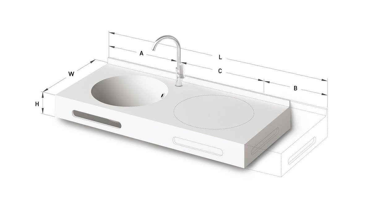 PAA MTM mittatilausallastasot seinään asennettava mittatilaus pesuallas 50-220X-1X-1 cm Mittatilaustuote, erillinen värikartta kivikomposiitti valinna