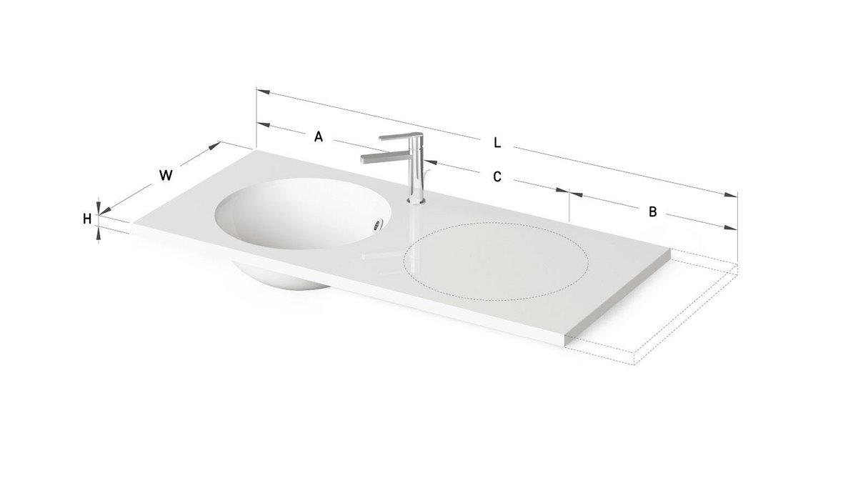 PAA MTM mittatilausallastasot seinään asennettava mittatilaus pesuallas 50-200X-1X-1 cm Mittatilaustuote, erillinen värikartta valumarmori valinnainen