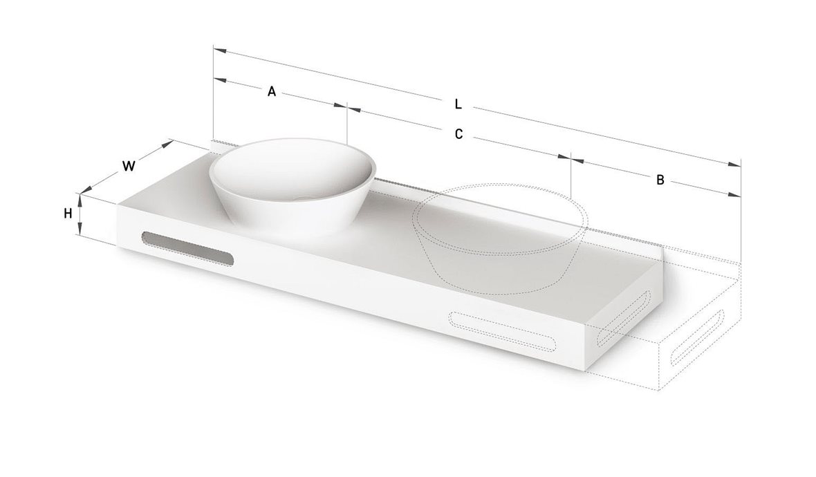 PAA MTM mittatilausallastasot seinään asennettava mittatilaus pesuallas 47-220X-1X-1 cm Mittatilaustuote, erillinen värikartta kivikomposiitti valinna