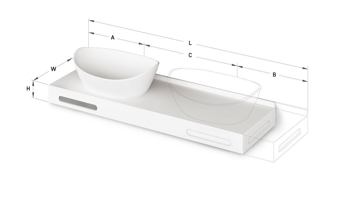 PAA MTM mittatilausallastasot seinään asennettava mittatilaus pesuallas 63-220X-1X-1 cm Mittatilaustuote, erillinen värikartta kivikomposiitti valinna
