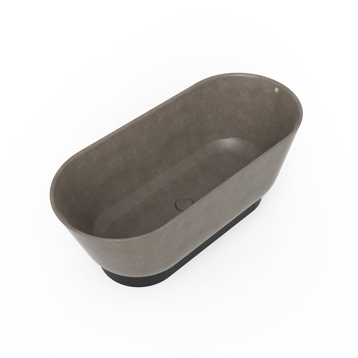 Woodio Flow kylpyamme 160x70x59 cm puukomposiitti Mud vapaasti sijoitettava