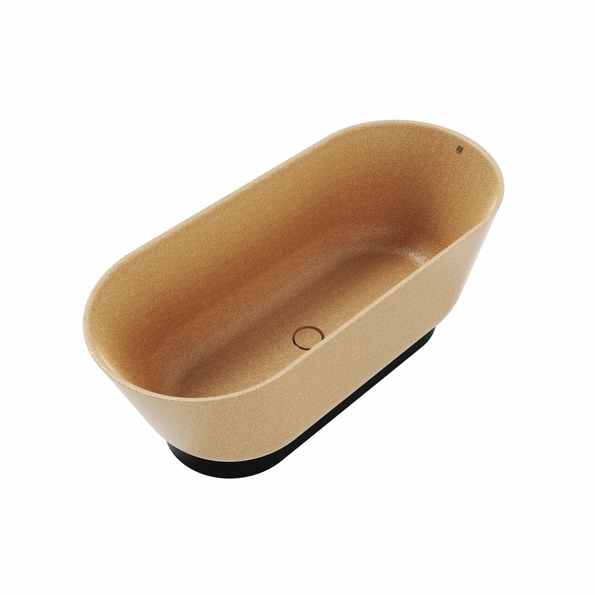 Woodio Flow kylpyamme 160x70x59 cm puukomposiitti Natural vapaasti sijoitettava