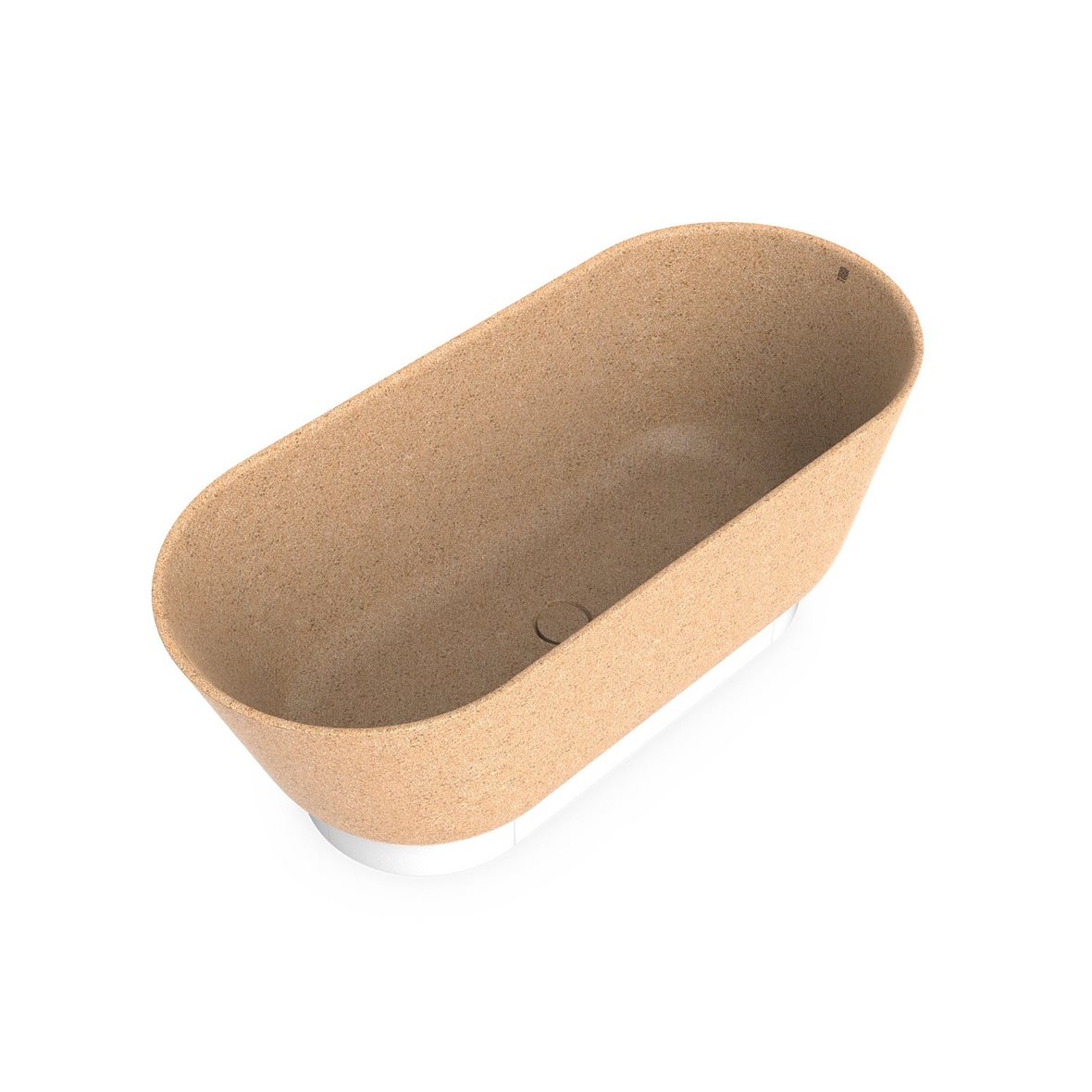 Woodio Flow kylpyamme 160x70x59 cm puukomposiitti Natural vapaasti sijoitettava