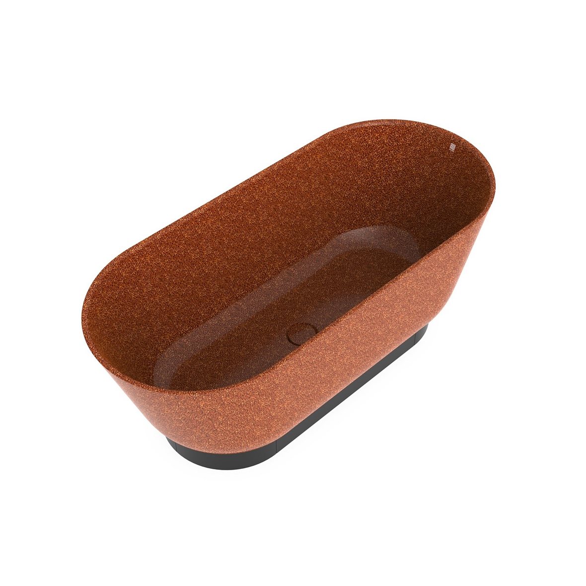 Woodio Flow kylpyamme 160x70x59 cm puukomposiitti Clay vapaasti sijoitettava