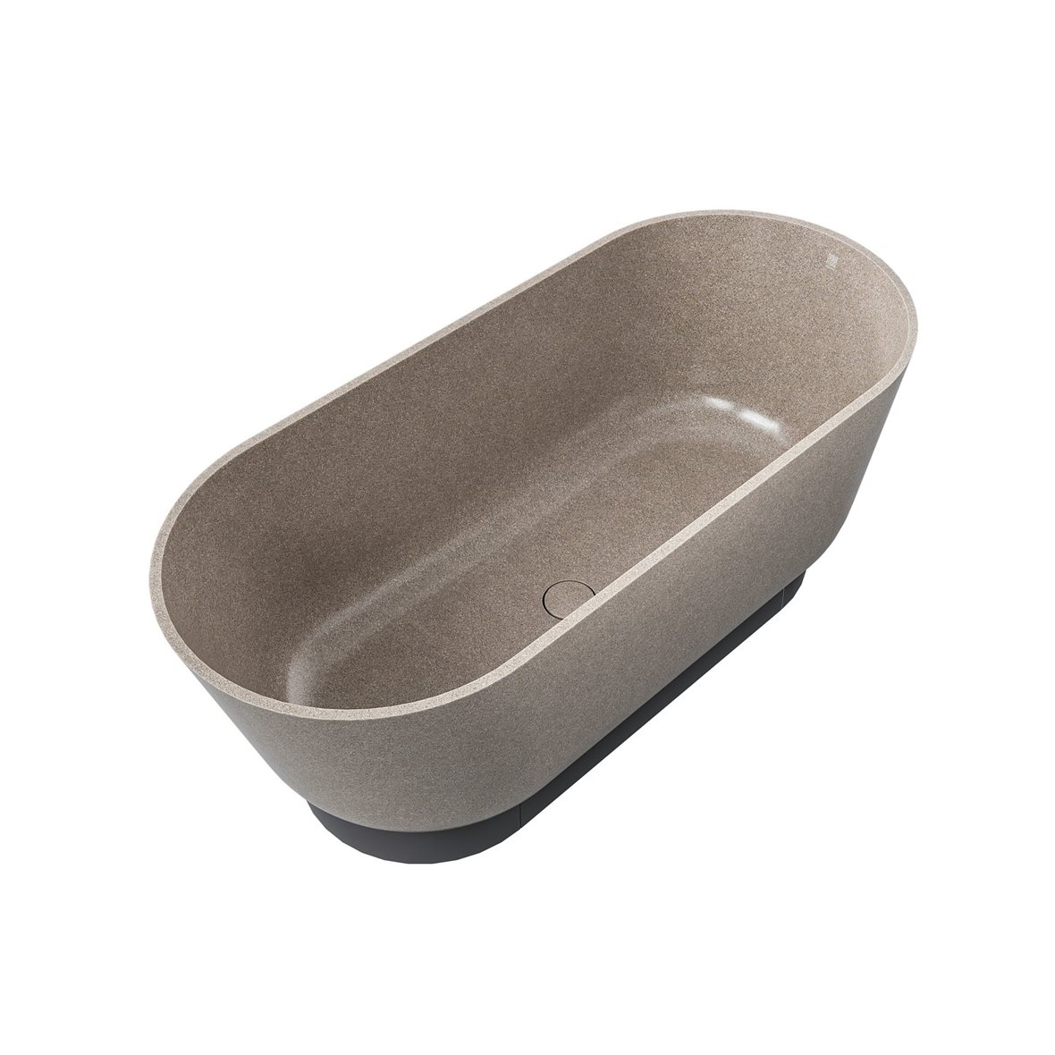 Woodio Flow kylpyamme 160x70x59 cm puukomposiitti Earth vapaasti sijoitettava