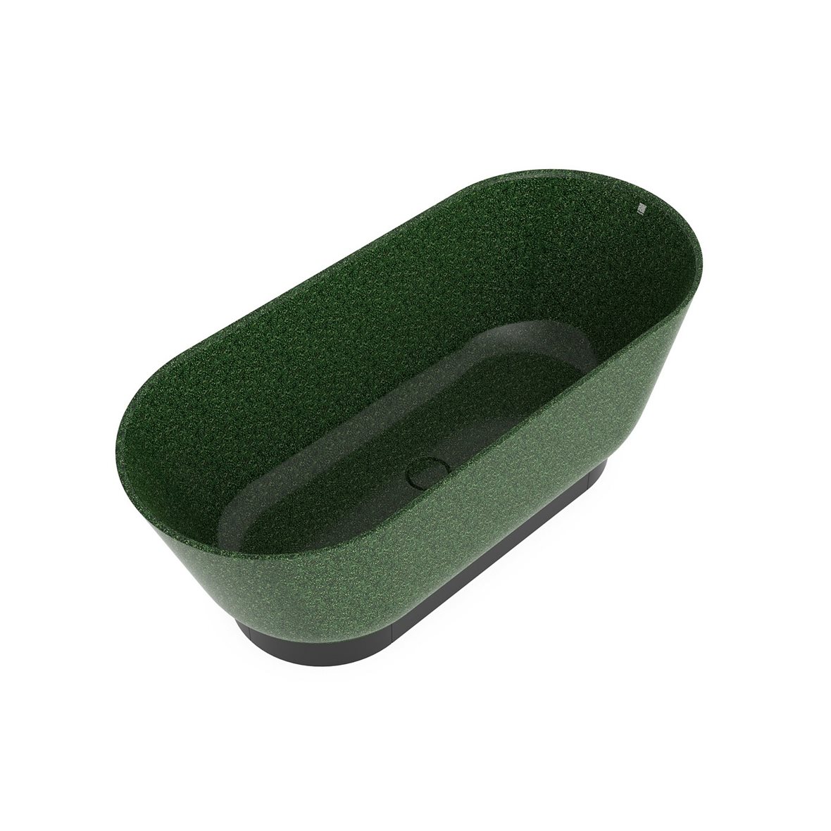 Woodio Flow kylpyamme 160x70x59 cm puukomposiitti Moss vapaasti sijoitettava