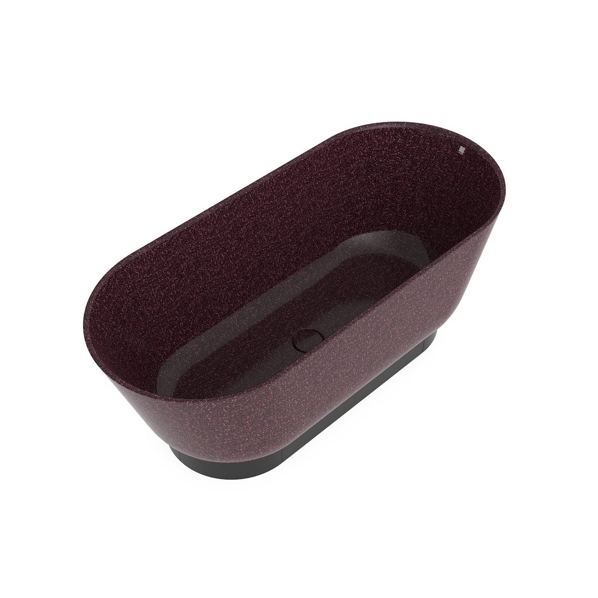 Woodio Flow kylpyamme 160x70x59 cm puukomposiitti Berry vapaasti sijoitettava