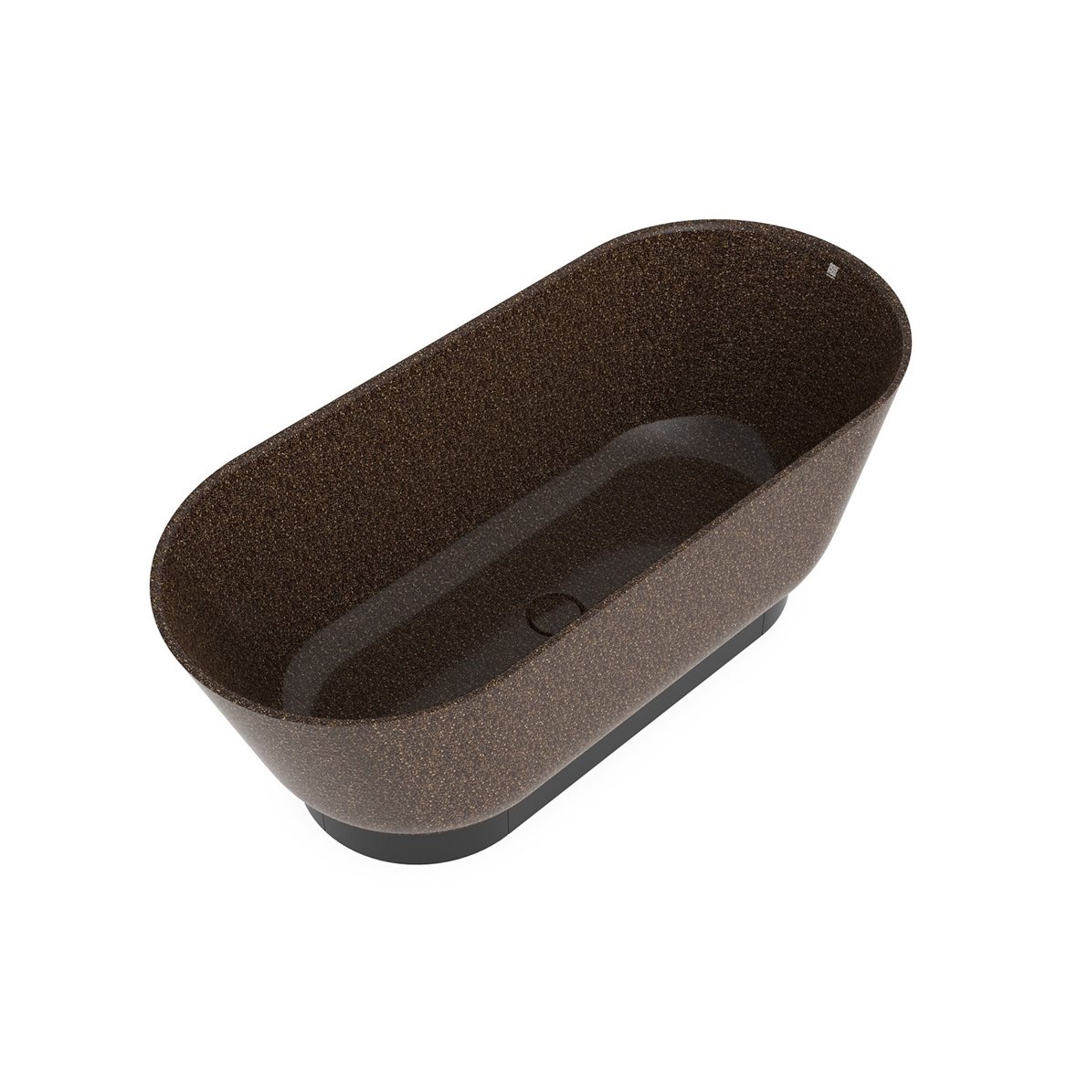 Woodio Flow kylpyamme 160x70x59 cm puukomposiitti Root vapaasti sijoitettava