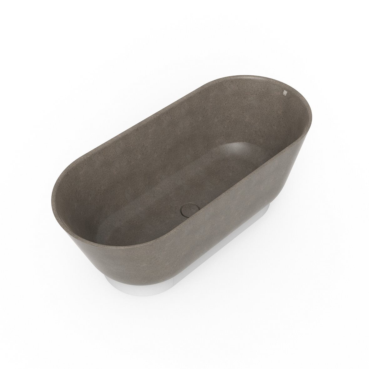 Woodio Flow kylpyamme 160x70x59 cm puukomposiitti Mud vapaasti sijoitettava