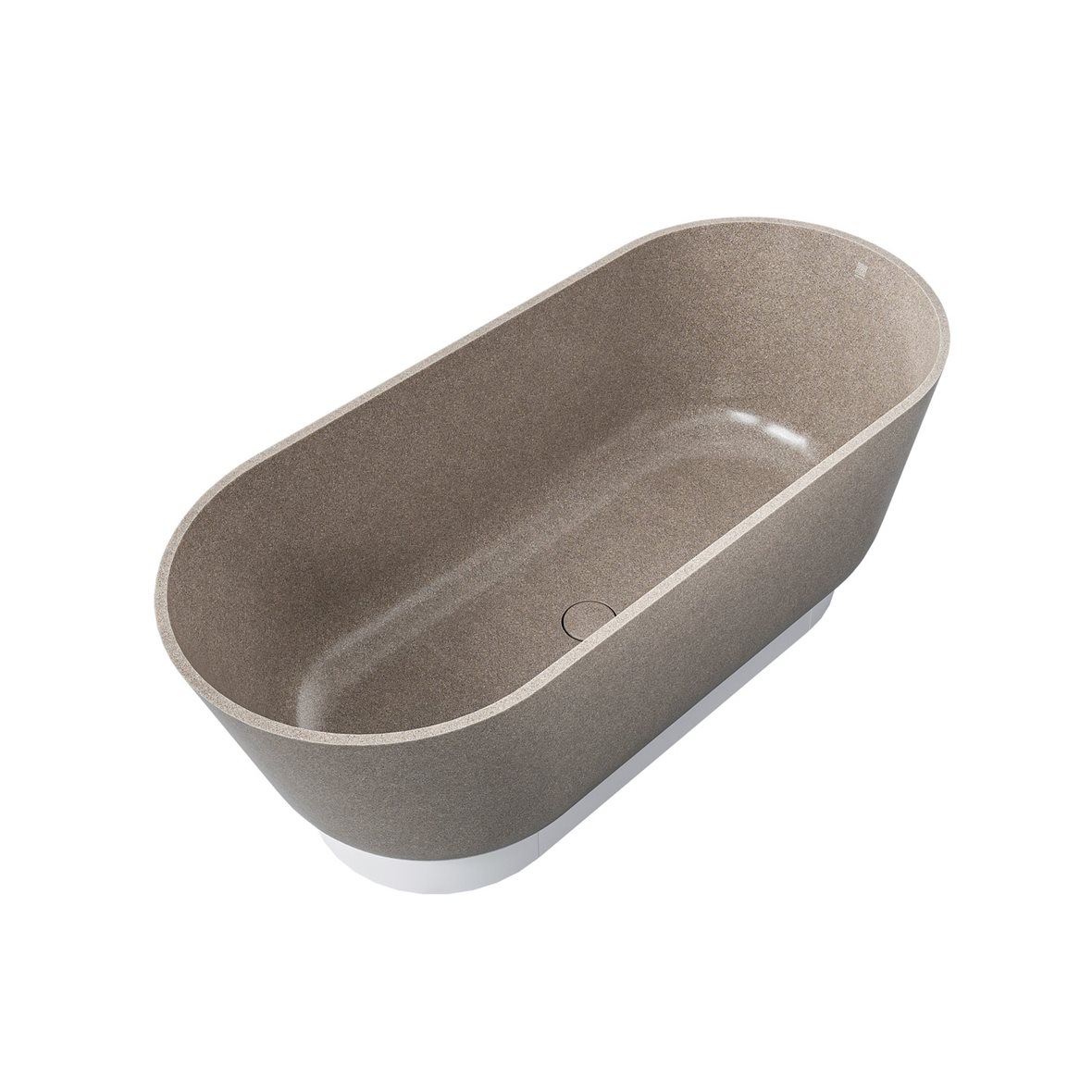 Woodio Flow kylpyamme 160x70x59 cm puukomposiitti Earth vapaasti sijoitettava