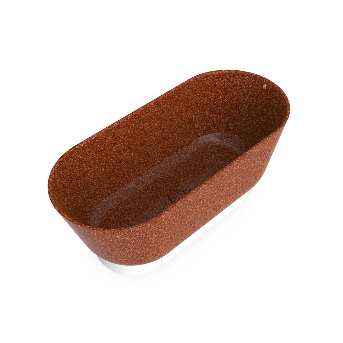 Woodio Flow kylpyamme 160x70x59 cm puukomposiitti Clay vapaasti sijoitettava