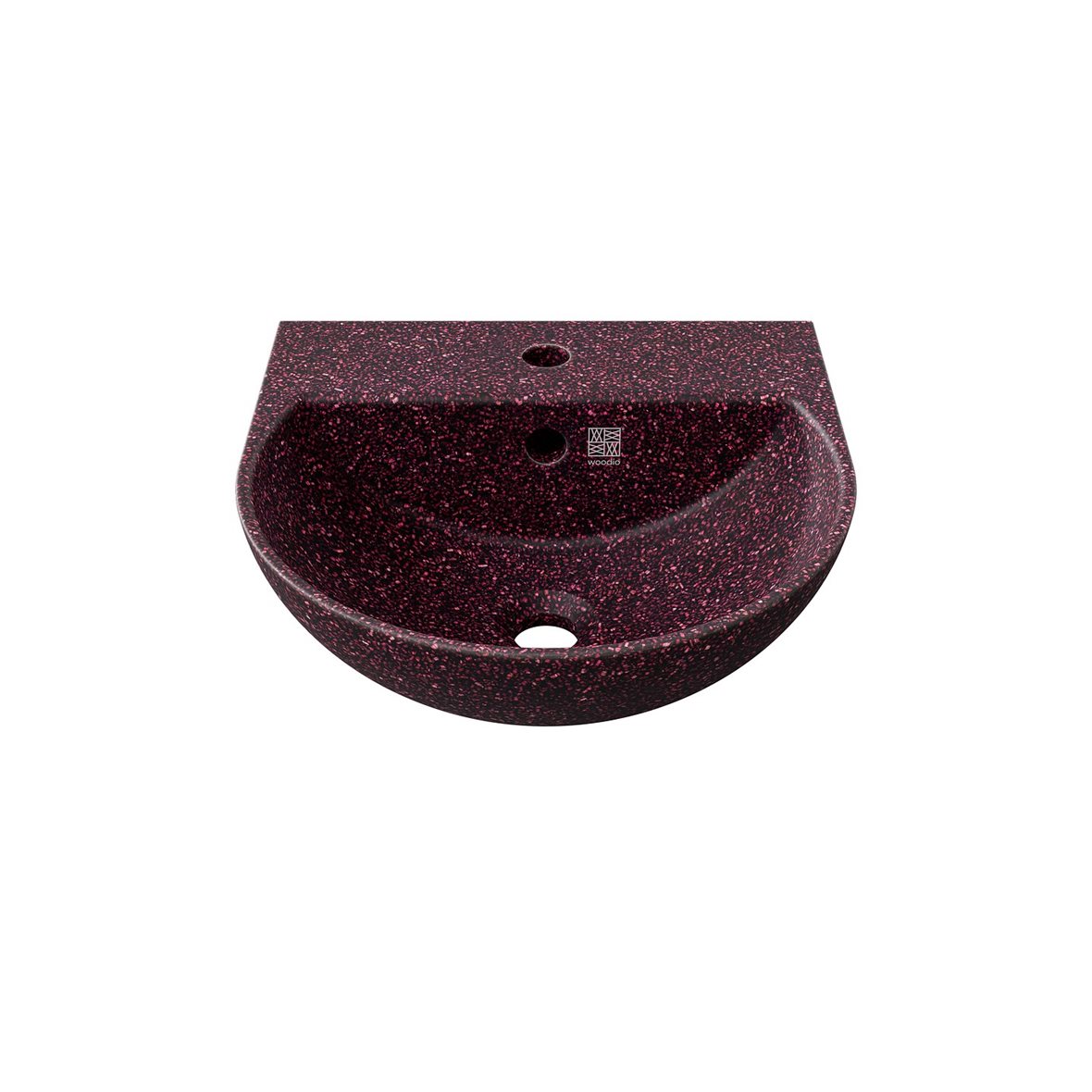 Woodio Soft seinään asennettava pesuallas 40X40X15,3 cm Berry woodio® puukomposiitti matta liila