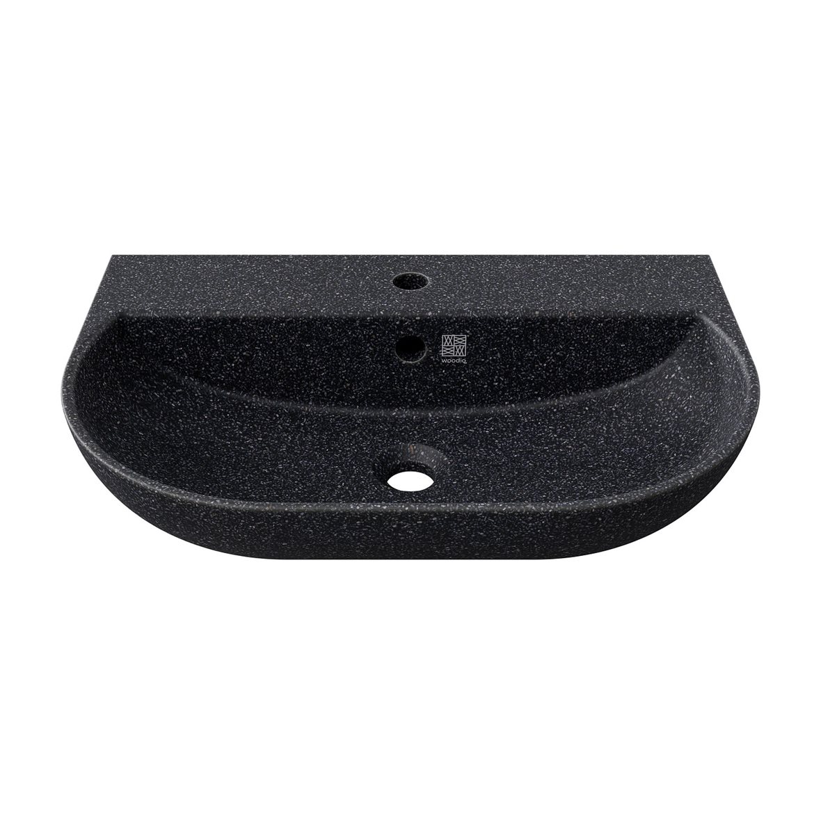 Woodio Soft seinään asennettava pesuallas 60X40X13,8 cm Char matta musta