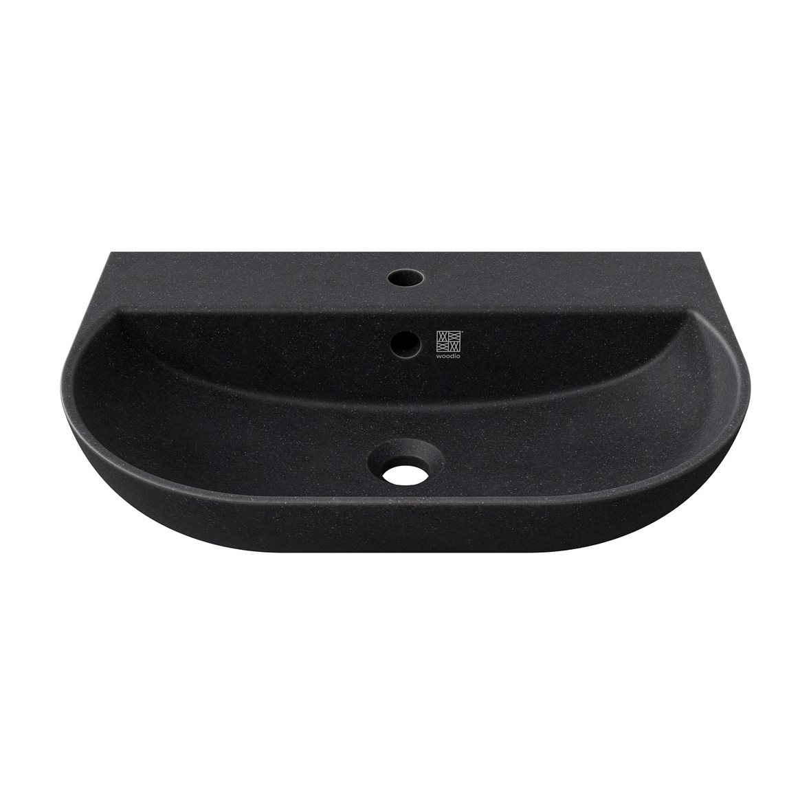 Woodio Soft seinään asennettava pesuallas 60X40X13,8 cm Coal matta musta