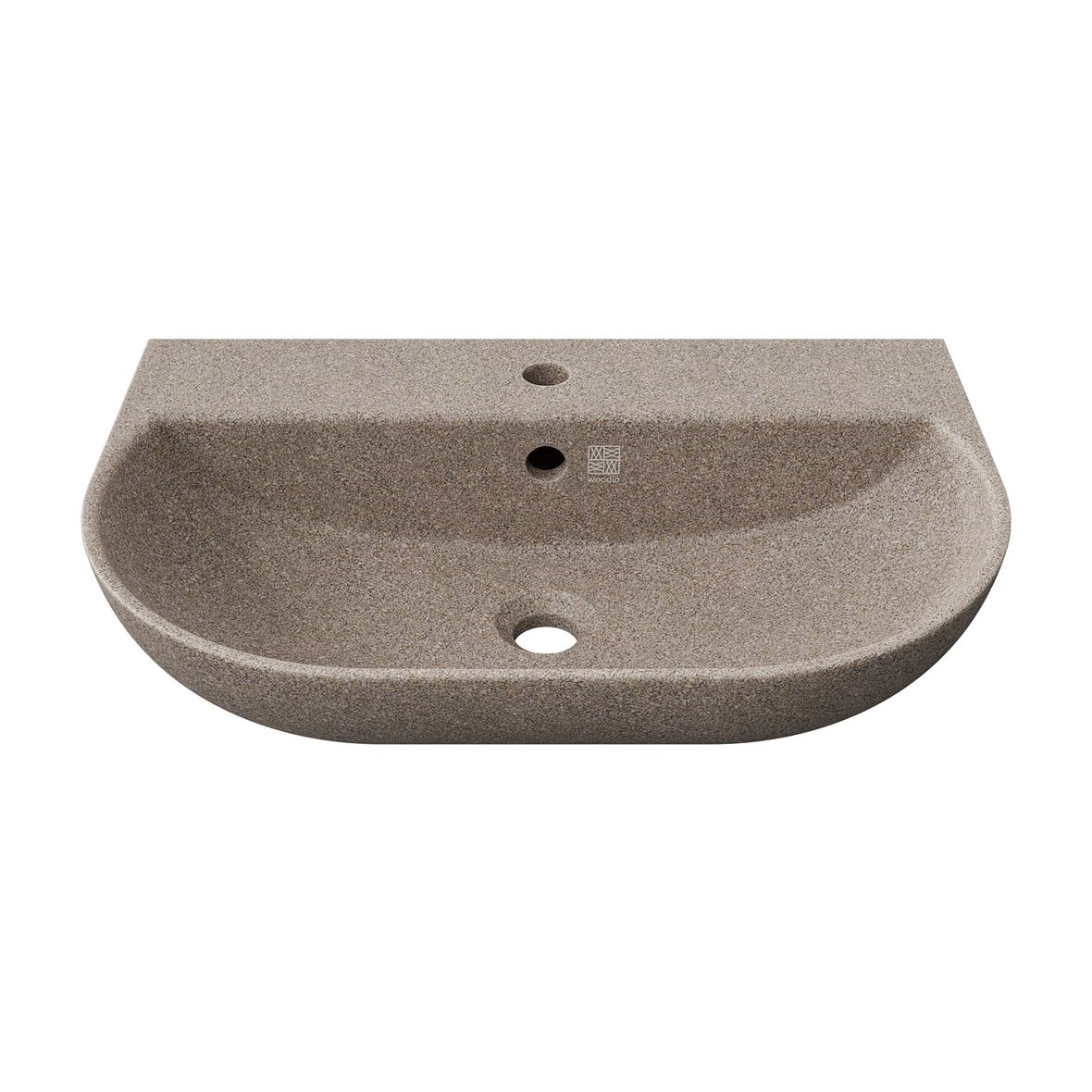 Woodio Soft seinään asennettava pesuallas 60X40X13,8 cm Earth matta ruskea